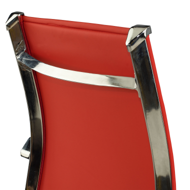 silla confidente rojo estructura cromada ecopiel piel sintetica brazos fijos 9
