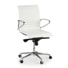 Sillón oficina Diseño Cagliari, estructura blanca, respaldo bajo, ecopiel