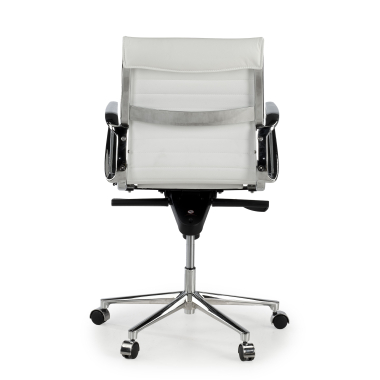 sillon de direccion blanco respaldo bajo piel natura piel natural brazos fijos 5