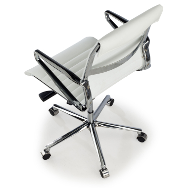 sillon de direccion blanco respaldo bajo piel natura piel natural brazos fijos 6