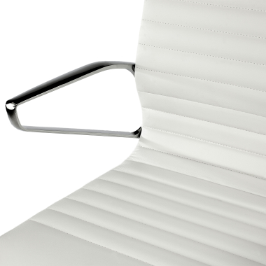 sillon de direccion blanco respaldo bajo piel natura piel natural brazos fijos 7