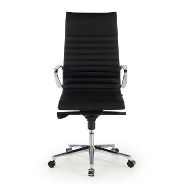 sillon de direccion negro respaldo alto piel natura piel natural brazos fijos 3