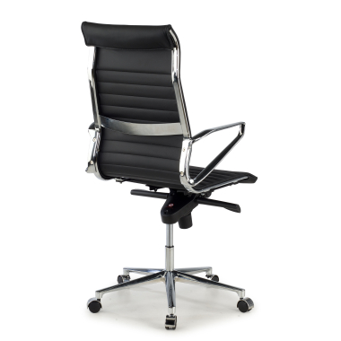 sillon de direccion negro respaldo alto piel natura piel natural brazos fijos 5
