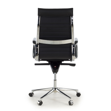 sillon de direccion negro respaldo alto piel natura piel natural brazos fijos 6