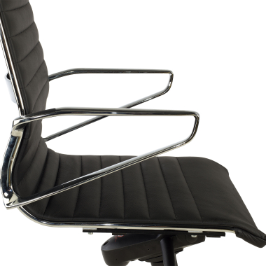 sillon de direccion negro respaldo alto piel natura piel natural brazos fijos 8
