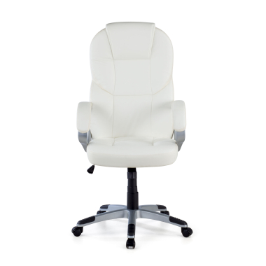 sillon de oficina blanco kiel piel sintetica brazos tapizados 3