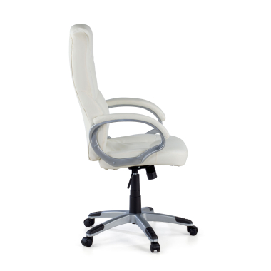 sillon de oficina blanco kiel piel sintetica brazos tapizados 4