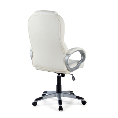 sillon de oficina blanco kiel piel sintetica brazos tapizados 5