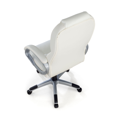 sillon de oficina blanco kiel piel sintetica brazos tapizados 7