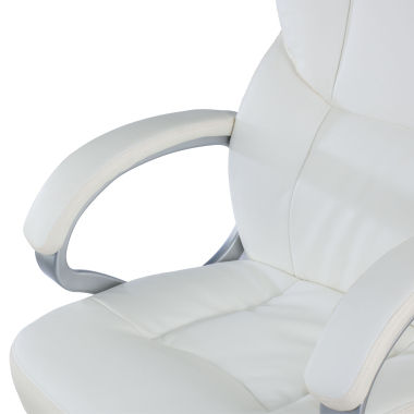 sillon de oficina blanco kiel piel sintetica brazos tapizados 8