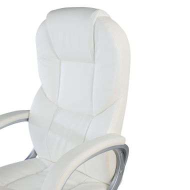sillon de oficina blanco kiel piel sintetica brazos tapizados 9