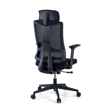 silla ergonomica negro estructura negra malla brazos regulables 3d soporte lumbar reposacabezas 5