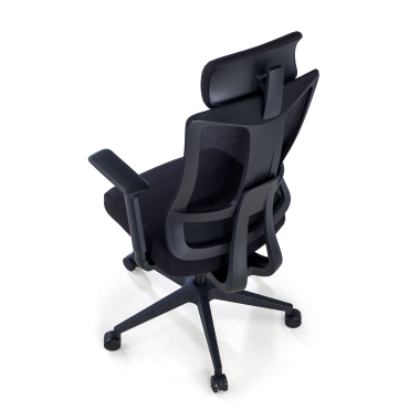silla ergonomica negro estructura negra malla brazos regulables 3d soporte lumbar reposacabezas 7