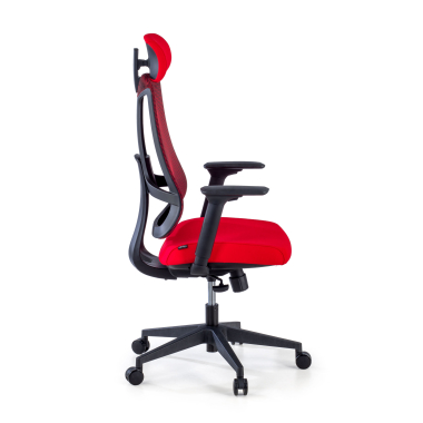 silla ergonomica rojo estructura negra malla brazos regulables 3d soporte lumbar reposacabezas 4