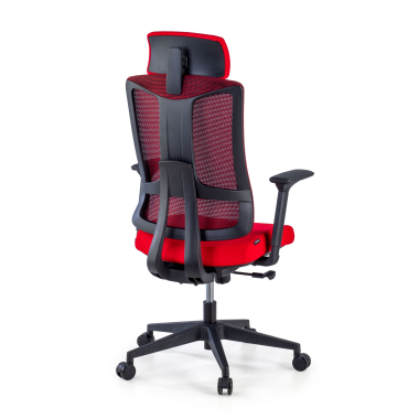 silla ergonomica rojo estructura negra malla brazos regulables 3d soporte lumbar reposacabezas 5