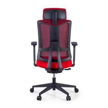silla ergonomica rojo estructura negra malla brazos regulables 3d soporte lumbar reposacabezas 6