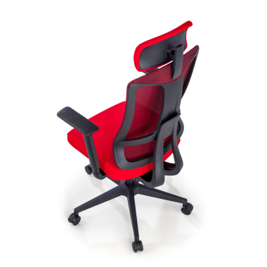 silla ergonomica rojo estructura negra malla brazos regulables 3d soporte lumbar reposacabezas 7