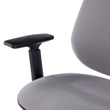 silla de oficina gris con brazos tela brazos regulables 1d 3