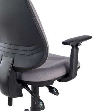 silla de oficina gris con brazos tela brazos regulables 1d 6