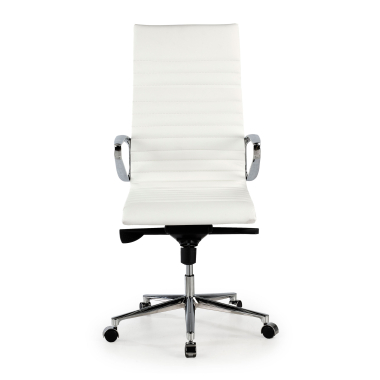 sillon de direccion blanco respaldo alto piel natura piel natural brazos fijos 3