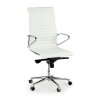 Sillón oficina Diseño Cagliari, estructura blanca, respaldo alto, ecopiel