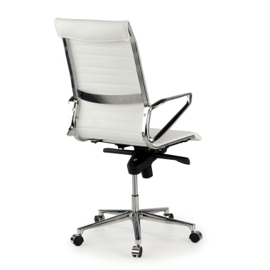 sillon de direccion blanco respaldo alto piel natura piel natural brazos fijos 6