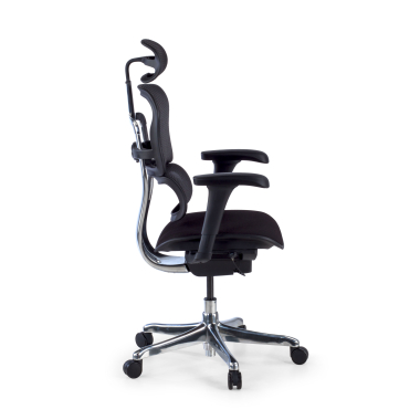 silla ergonomica negro estructura negra asiento tapizado tela brazos moviles reposacabezas 4