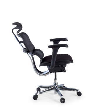 silla ergonomica negro estructura negra asiento tapizado tela brazos moviles reposacabezas 7