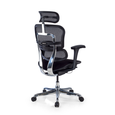 silla ergonomica negro estructura negra asiento tapizado tela brazos moviles reposacabezas 9