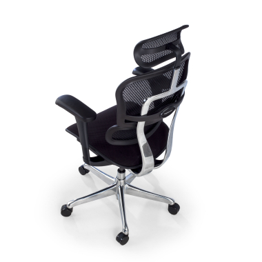 silla ergonomica negro estructura negra asiento tapizado tela brazos moviles reposacabezas 10