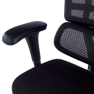 silla ergonomica negro estructura negra asiento tapizado tela brazos moviles reposacabezas 8