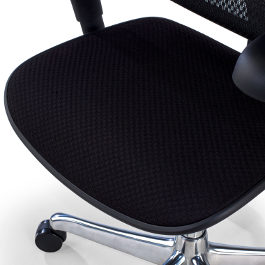 silla ergonomica negro estructura negra asiento tapizado tela brazos moviles reposacabezas 5