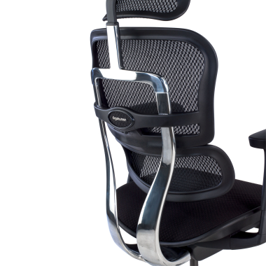 silla ergonomica negro estructura negra asiento tapizado tela brazos moviles reposacabezas 6