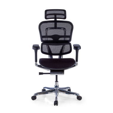silla ergonomica negro estructura negra asiento tapizado tela brazos regulables 5d reposacabezas 3