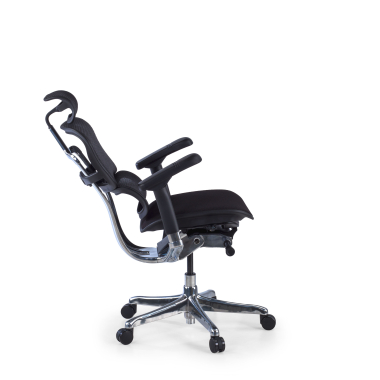 silla ergonomica negro estructura negra asiento tapizado tela brazos regulables 5d reposacabezas 5
