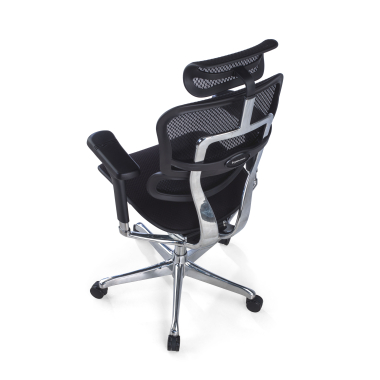silla ergonomica negro estructura negra asiento tapizado tela brazos regulables 5d reposacabezas 8