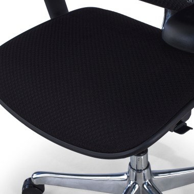 silla ergonomica negro estructura negra asiento tapizado tela brazos regulables 5d reposacabezas 7