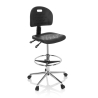 Taburete de trabajo con brazos MaxWork X1, anilla reposapies