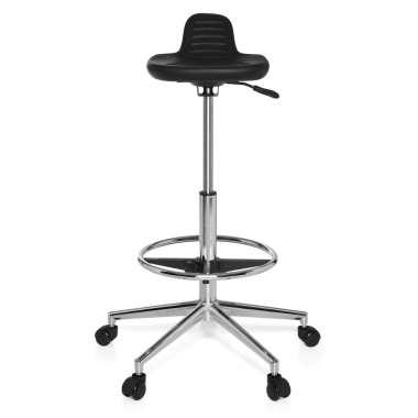 taburete de trabajo y laboratorio negro maxwork 41 plastico sin brazos 3