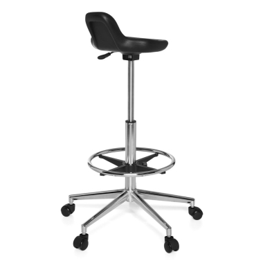 taburete de trabajo y laboratorio negro maxwork 41 plastico sin brazos 5