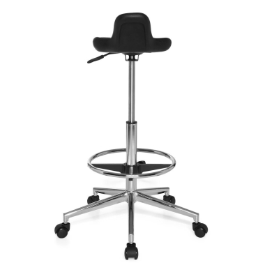taburete de trabajo y laboratorio negro maxwork 41 plastico sin brazos 6