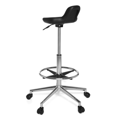taburete de trabajo y laboratorio negro maxwork 41 plastico sin brazos 7