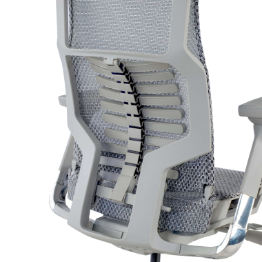 silla ergonomica gris estructura blanca malla brazos regulables 5d soporte lumbar reposacabezas 10
