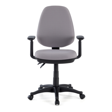 silla de oficina gris con brazos tela brazos regulables 1d 10
