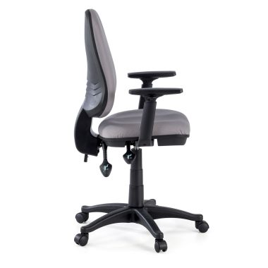 silla de oficina gris con brazos tela brazos regulables 1d 4