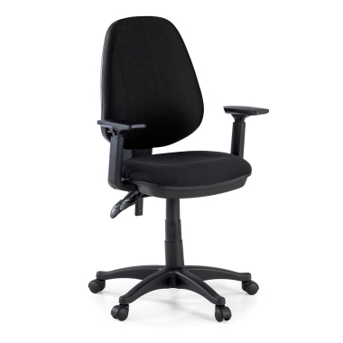 silla de oficina negro con brazos tela brazos regulables 1d 1