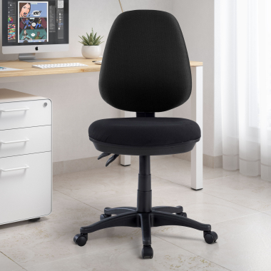 silla de oficina negro sin brazos tela sin brazos 2