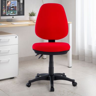 silla de oficina rojo sin brazos tela sin brazos 2
