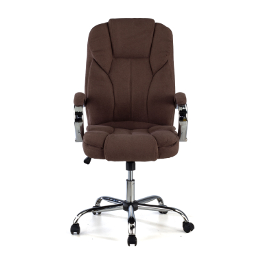 sillon de oficina marron tapizado tela brazos tapizados 3
