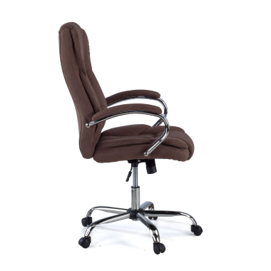 sillon de oficina marron tapizado tela brazos tapizados 4